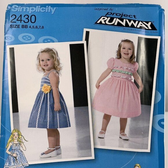 Simplicity 2430 Project Runway Bodice Dress Sundress Pattern Size BB 4 - 8 Uncut - Picture 1 of 7
